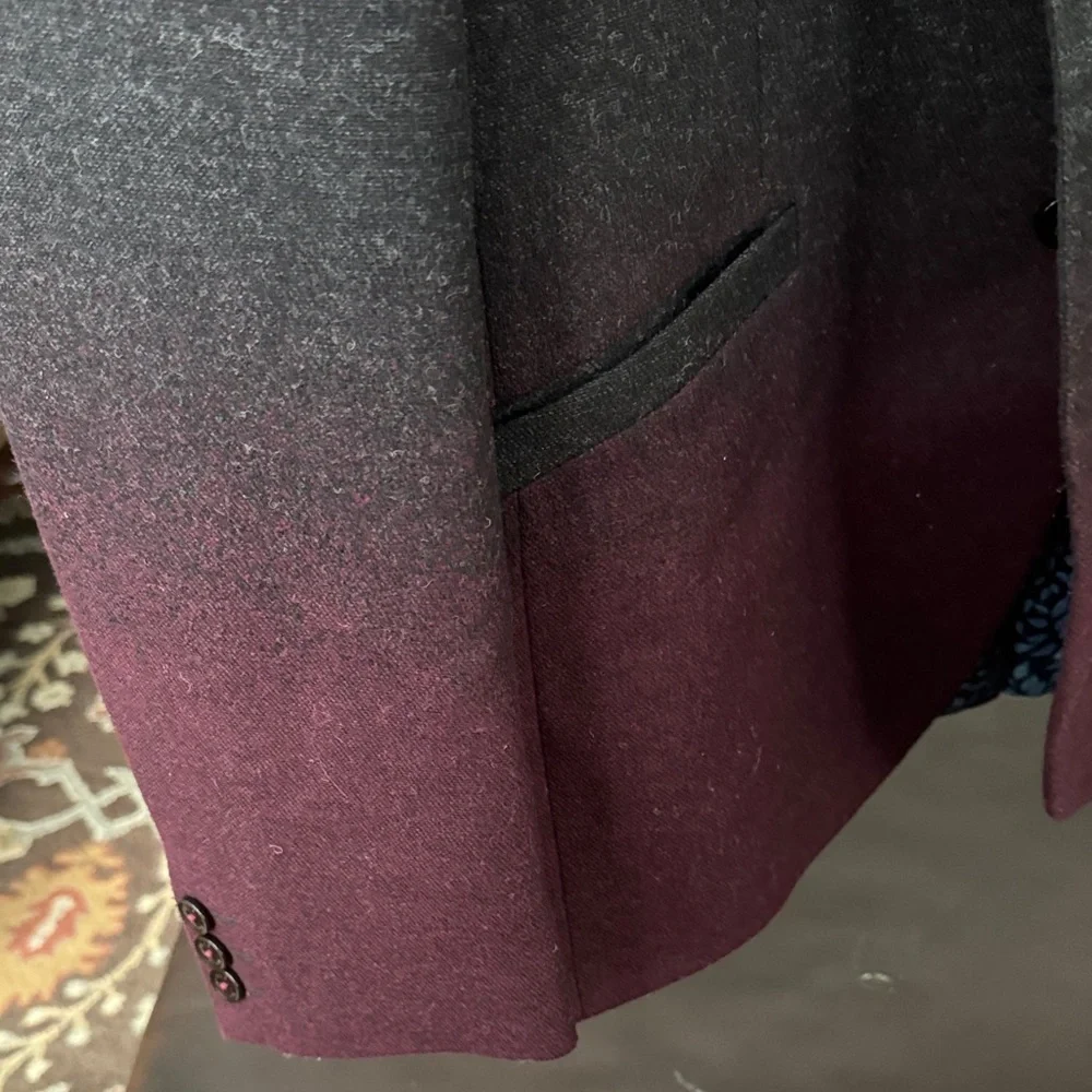 Ted Baker Black and Burgundy Gradient Blazer - Picture 5 of 14